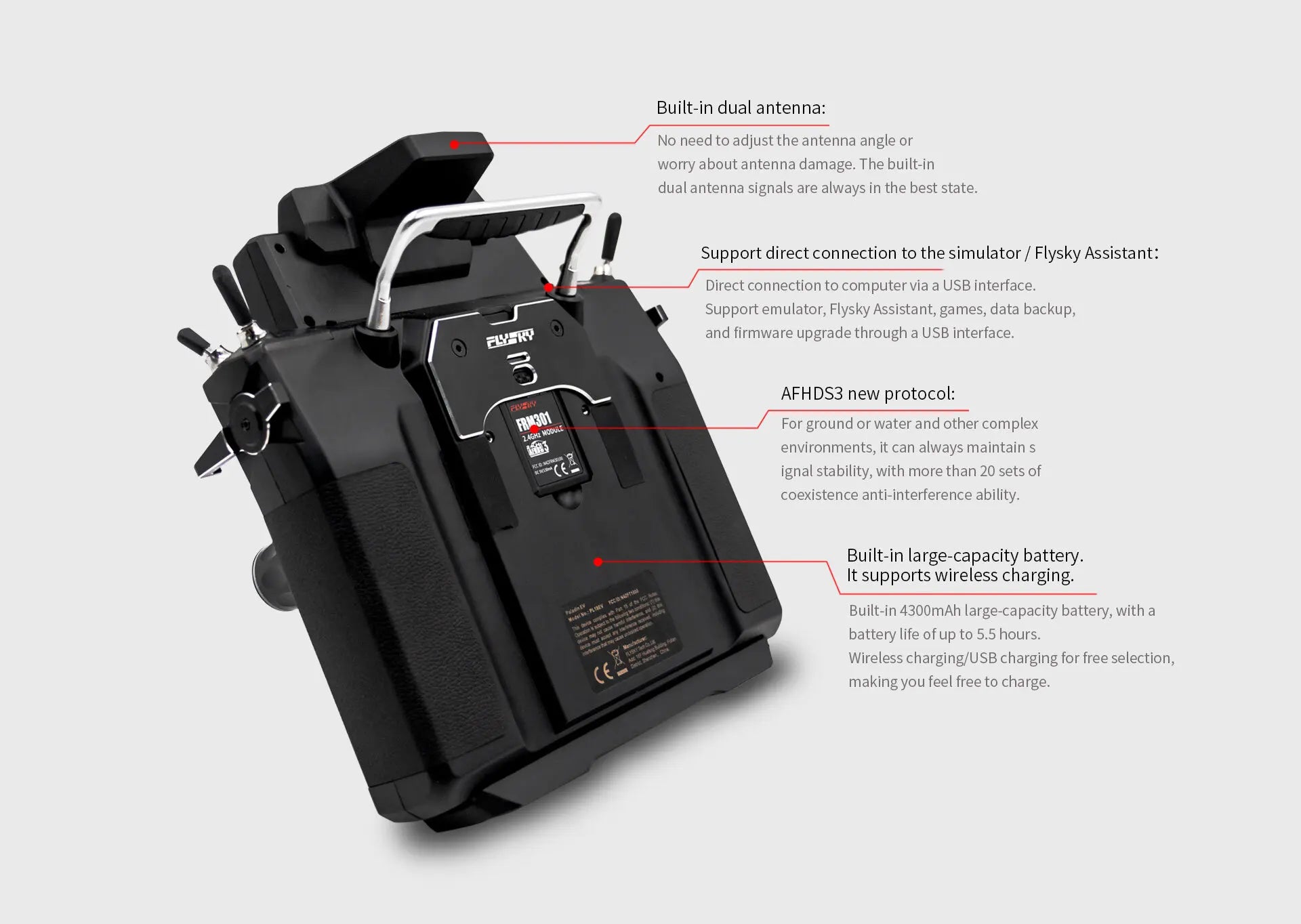 built-in dual antenna: No need to adjust the antenna angle or worry about antenna damage