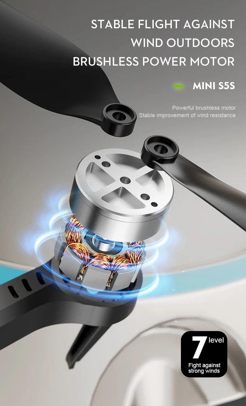 S5S Drone - 4k Profesional 8K HD Camera Obstacle Avoidance Aerial Photography Brushless Foldable Quadcopter 1.2km 25 S5S Drone, stable flight against wind outdoors brushless power motor mini sss