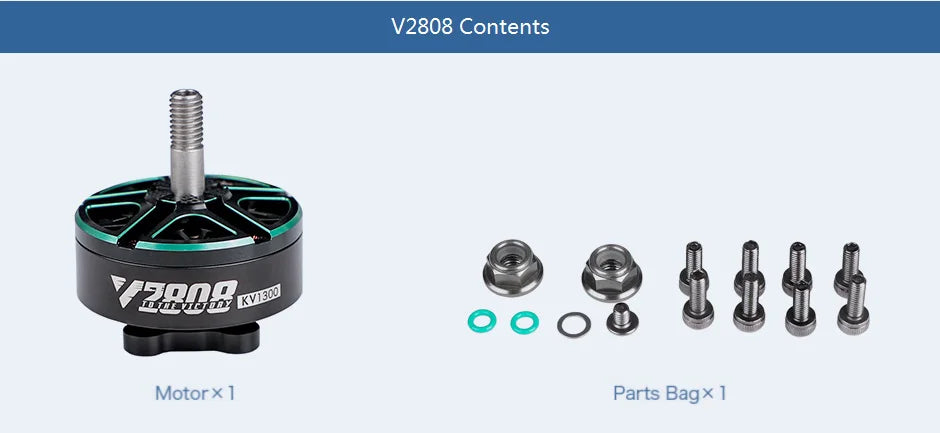 T-motor VELOX V2808 Motor SPECIFICATIONS Use 