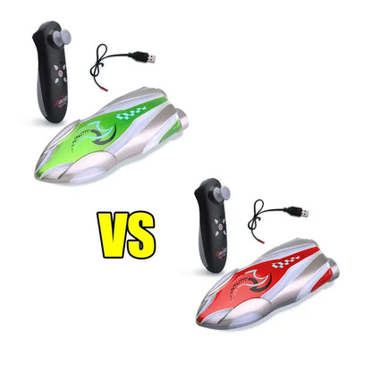 Mini Remote Controlled Boat RC Stunt Ship, LED, 2.4G, 360° rotation, 15m range, 3.7V 100mAh, pool/bathtub toy