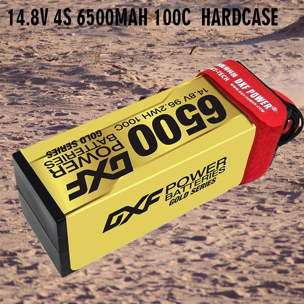 DXF 4S Lipo Battery 14.8V 15.2V 6500mAh 9200mAh - Gold Version Graphene Racing Series HardCase for RC Car BX Evader Truggy Buggy 32 DXF 4S Lipo Battery 14.8V 15.2V 6500mAh 9200mAh, DXF 4S Lipo Battery, 14.8V 4S 65O0MAH 1OOC HARDCASE I@