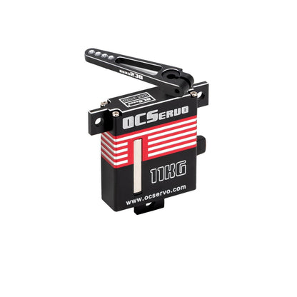 OCSERVO OCS-D1102: 11kg high-voltage digital micro wing servo with coreless motor and CNC aluminum case. Ideal for precision RC aircraft control. Visit www.ocservo.com.