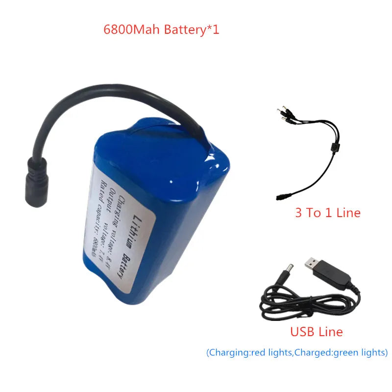 7.4V 13600Mah 6800Mah Battery, battery for t188 h18 C18 Bait Boat Battery Style7 :