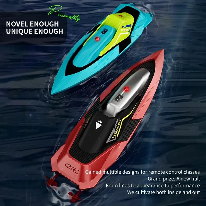 4DRC S5 2.4G Mini RC Boat, Dual-motor 2.4G RC speedboat, 3.7V 100mAh, fun pool toy with multiple designs, grand prize winner.