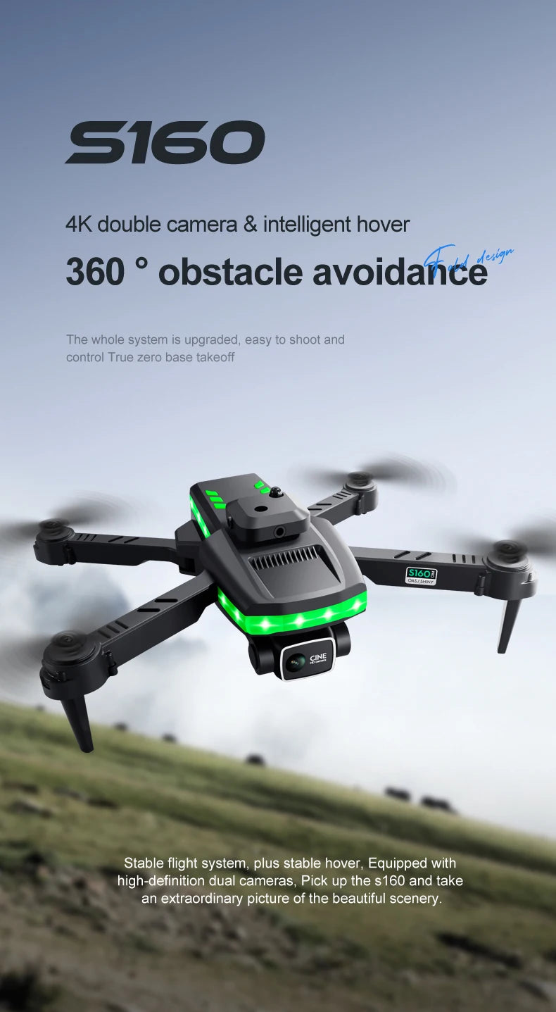 S160 Mini Drone, the whole system is upgraded, easy to shoot and control true zero base