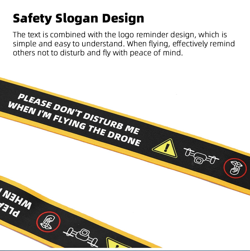 Remote Controller Lanyard Neck Strap, Safety Slogan Design The text is combined with the logo reminder design, which is simple and easy