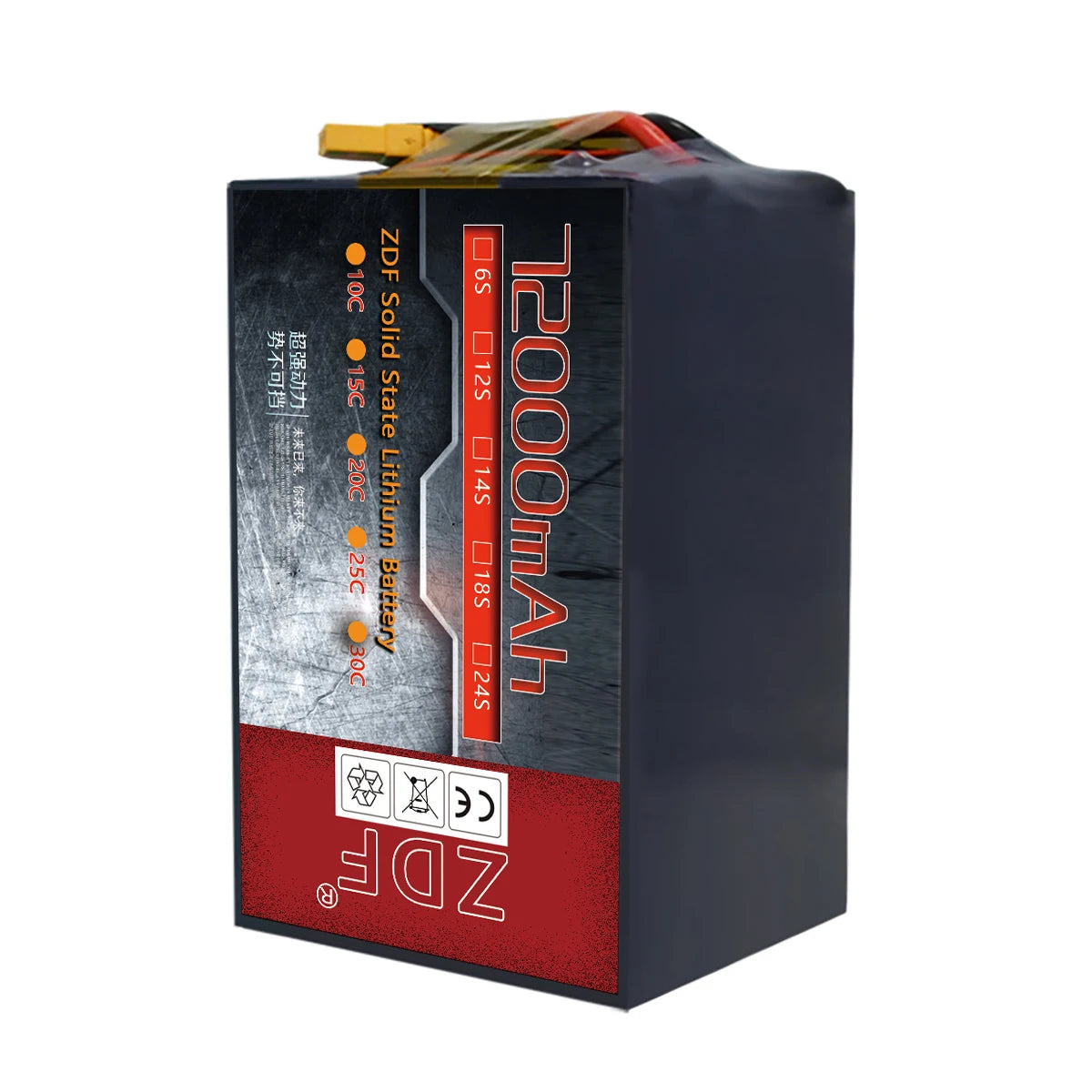 ZDF ultra-high Capacity high density single cell 4.45V solid-state battery 72000mah 6S 12S 14S 18S 24S Full Fast Charge 4C For UAV Agriculture Drone Battery 8 RC Parts & Accs : Batteries - LiPo Origin