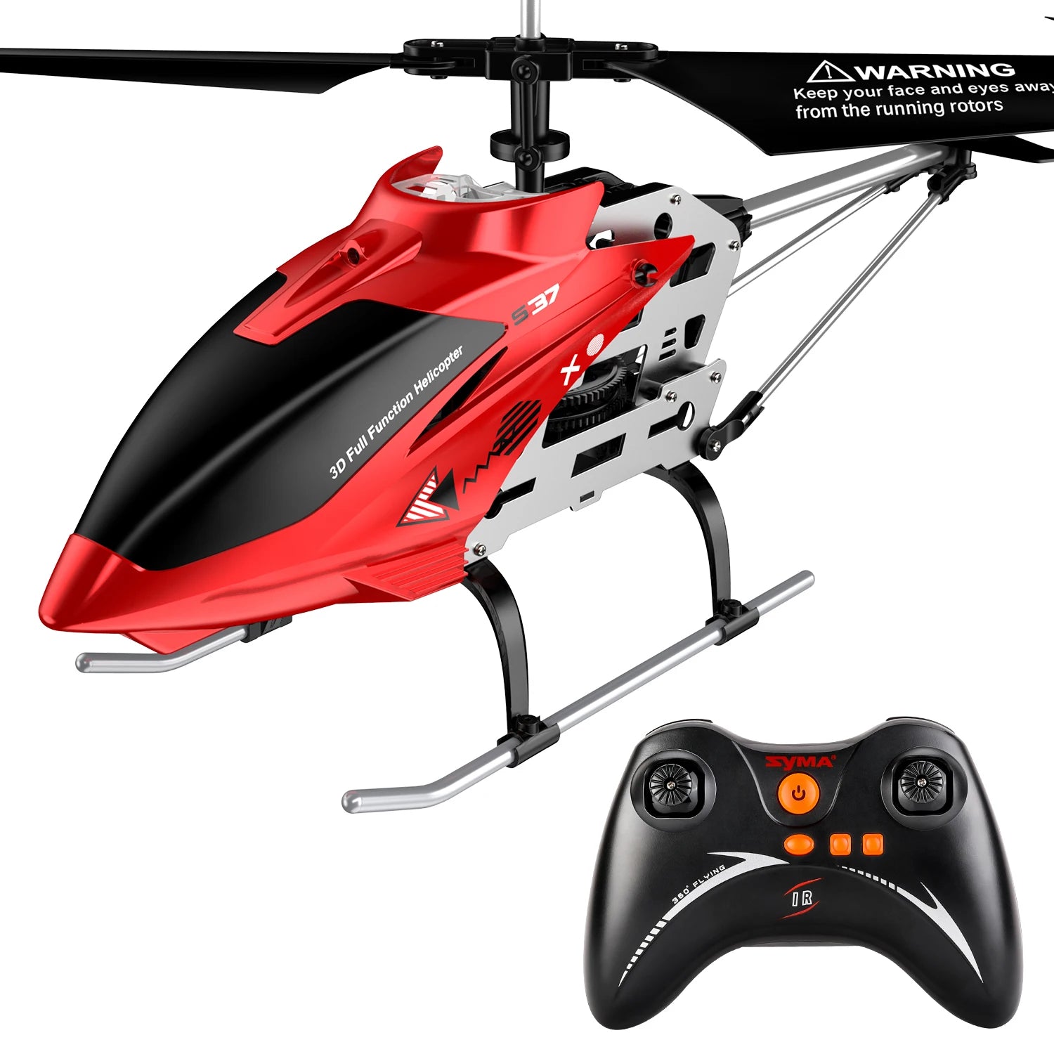 SYMA RC Helicopter S37 Aircraft - with Altitude hold, 3.5 Channel, Alloy Material, Gyro Stabilizer Toy for Kids Beginners Indoor 15 SYMA RC Helicopter, keep your face and eyes awa_ from the running rotors 30 SYMMA