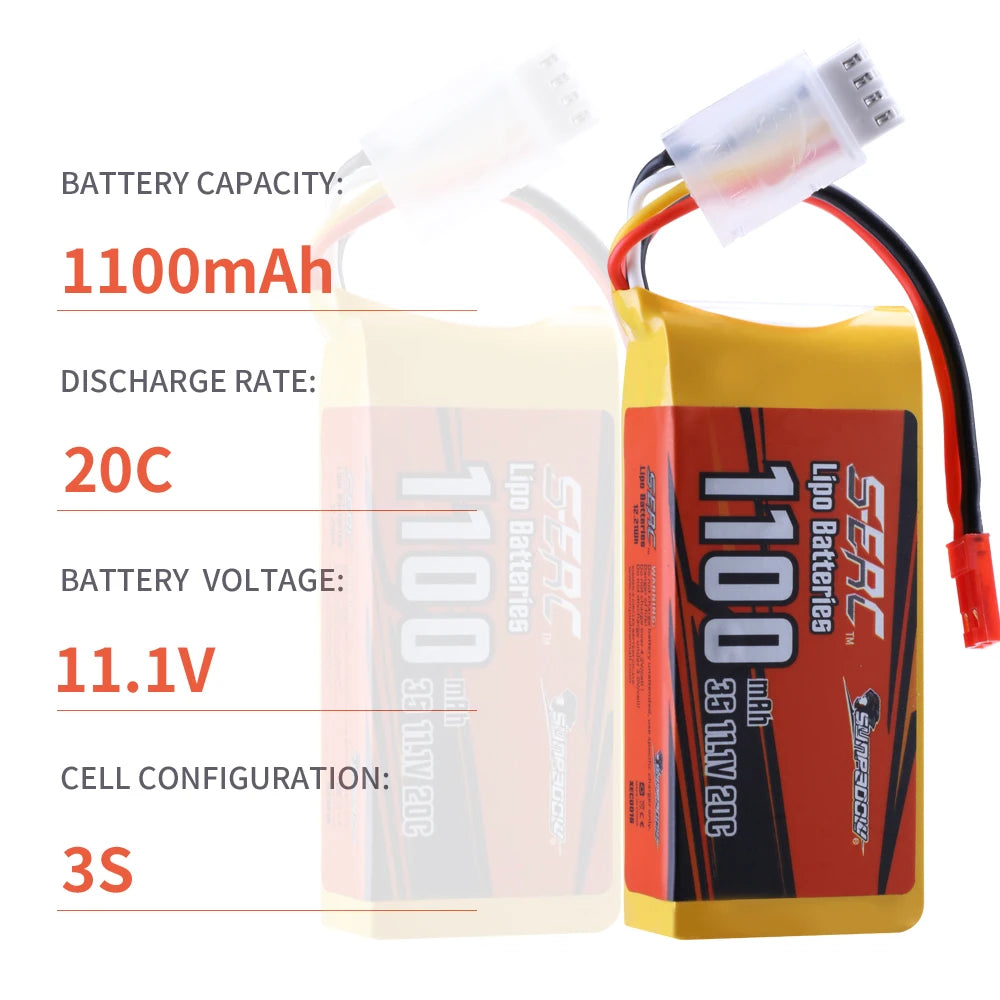 Sunpadow Lipo Battery, BATTERY CAPACITY: 110OmAh DISCHARGE RATE: 20