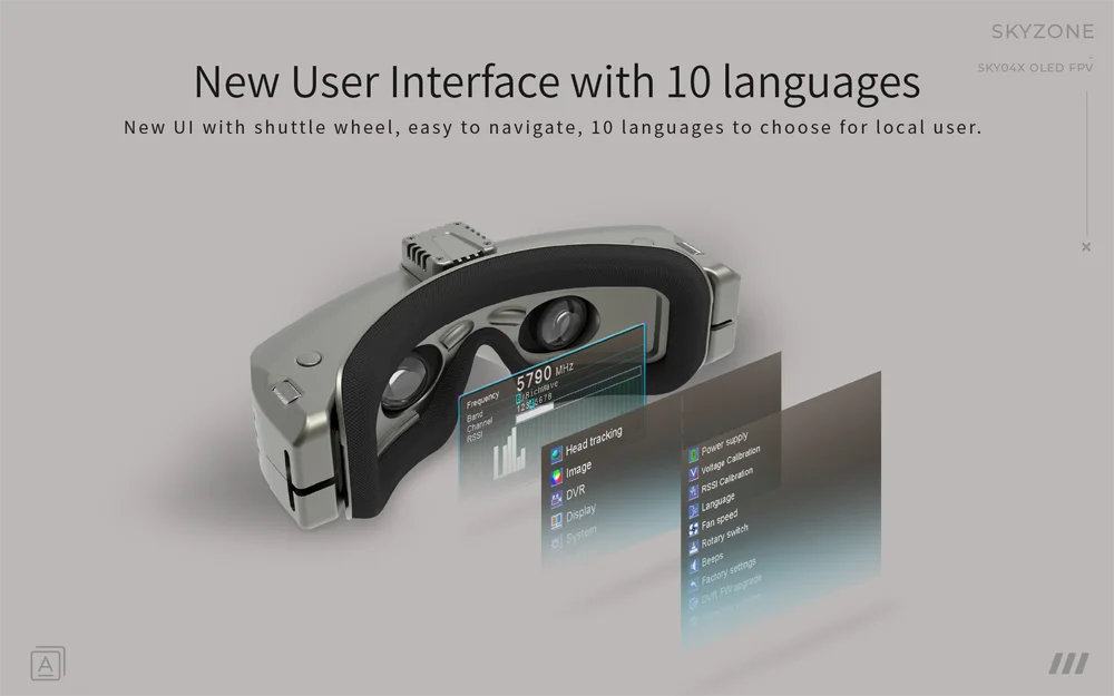 SKYZONE SKY04X V2 FPV Goggles - OLED 5.8GHz 48CH Receiver 1280X960 Display FPV Goggles Support DVR With Head Tracker Fan For RC Racing Drone 15 SKYZONE SKY04X V2 FPV Goggle, SKYZONE SkYo4X OLED FPV New User Interface with