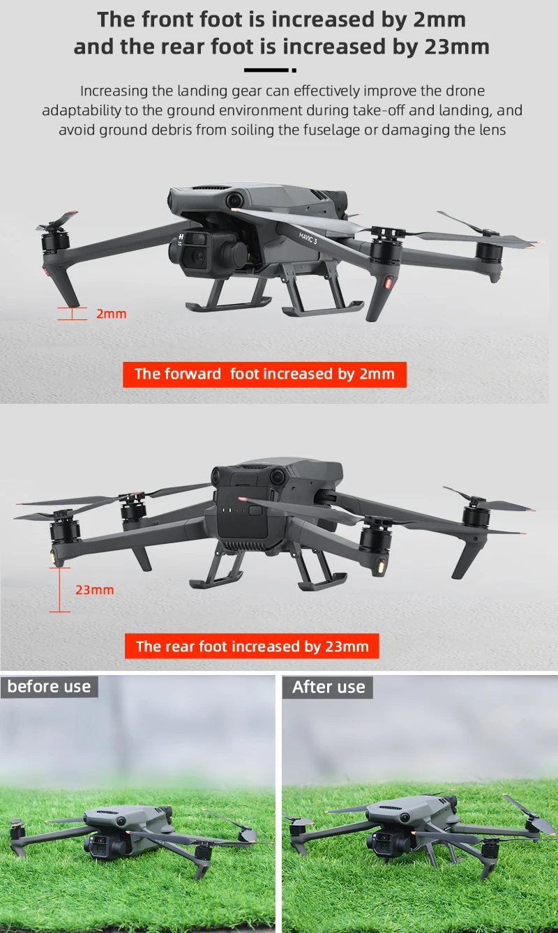 Landing Gear for DJI Mavic 3/3 Classic Drone - Height Extender Support Leg Gimbal Camera Protector Leg Mavic 3 Accessories 21 Landing Gear for DJI Mavic 3/3 Classic Drone, DJI Mavic 3/3 Classic Drone