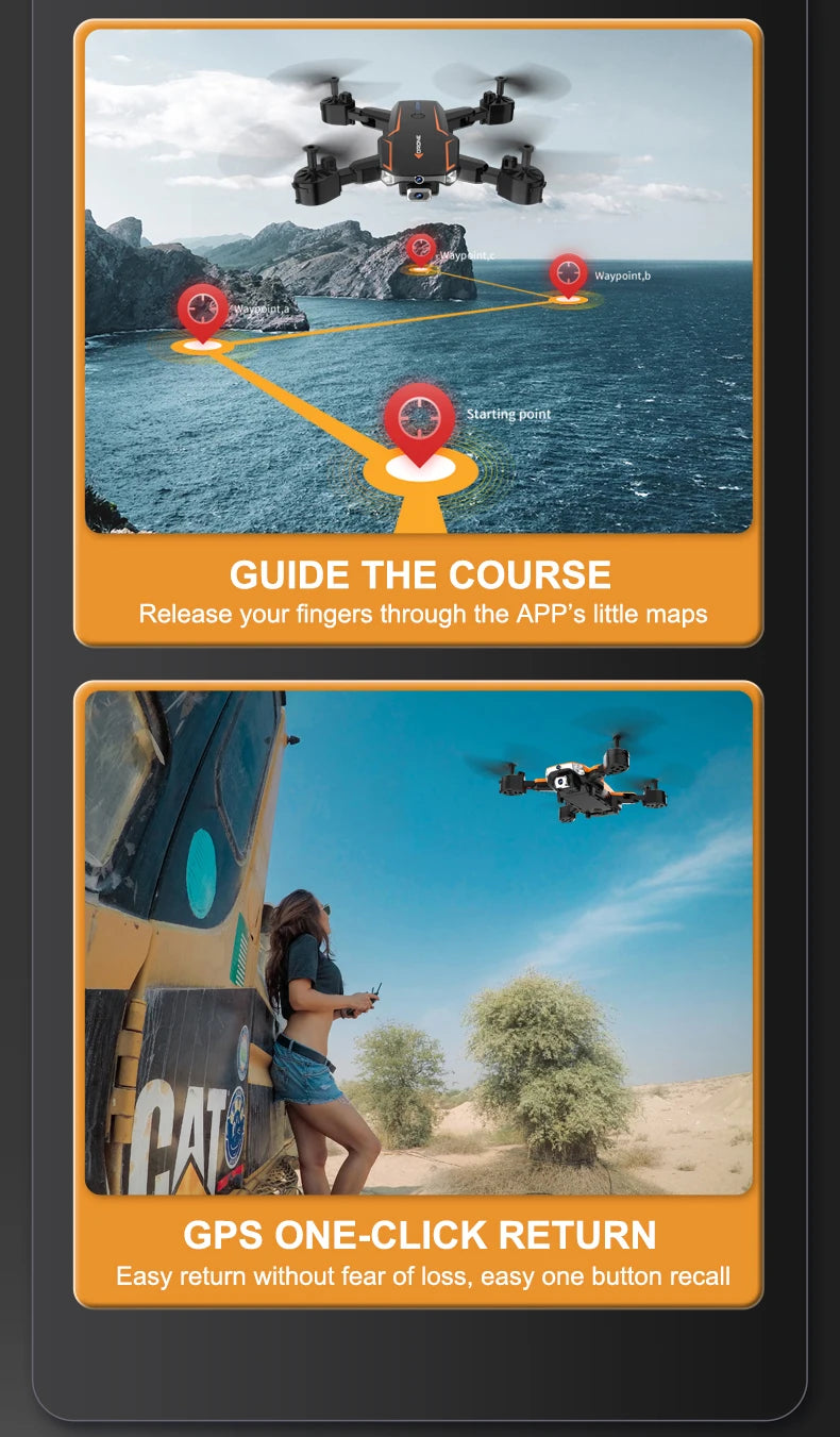 R2S Drone /US30 Drone - 4K Professional Aerial Photography Aircraft Mini Obstacle Avoidance 8K Drone Equipped With Camera 5000M Gift 49 R2S Drone, app's little maps on gps one-click return