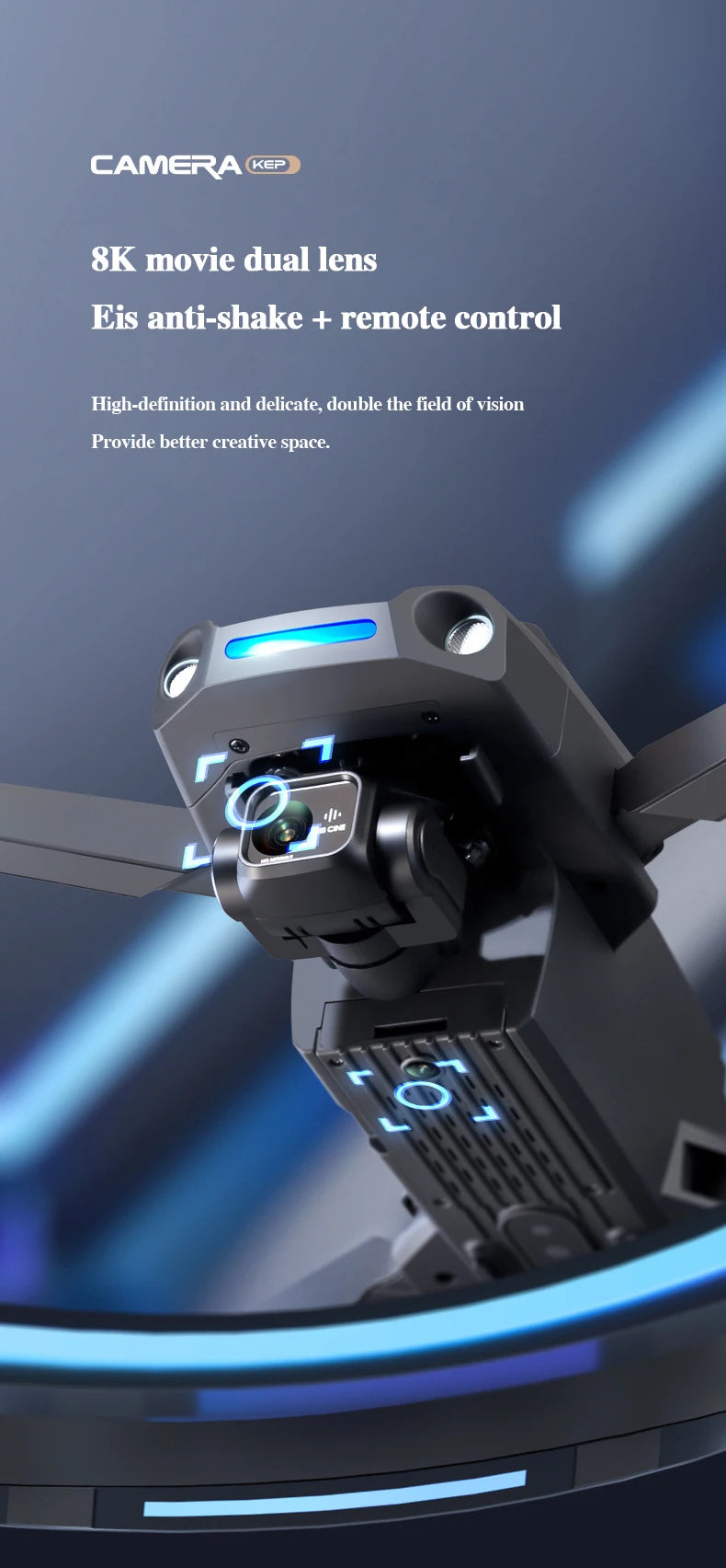 U4 GPS Drone, CAMERA KEP 8K movie dual lens Eis anti-shake + remote control High-