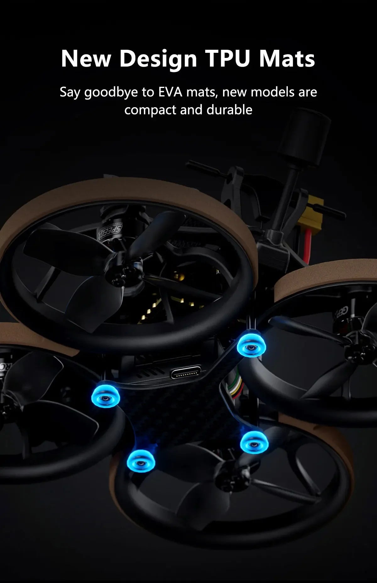 GEPRC Cinelog25 V2 HD Wasp FPV - Runcam Link Peano 5.8G LHCP UFL BNF Video Freestyle RC GPS Mini Quadcopter Drone Racing Kit 14 GEPRC Cinelog25 V2 HD Wasp FPV, New Design TPU Mats goodbye to EVA mats, new models are compact and durable