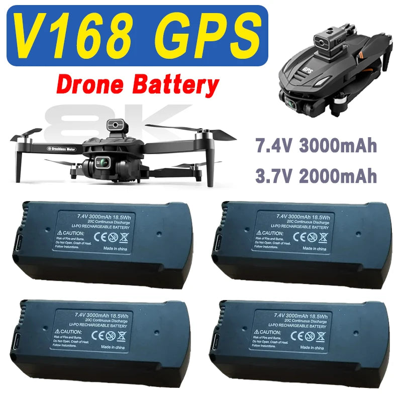 Original V168 Drone Battery, Professional-grade drone battery for V168 Pro Max drones, providing safe and reliable power.