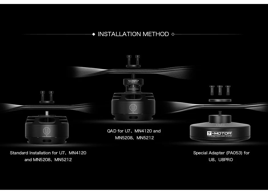 2PCS/PAIR T-Motor G18*5.9 Prop, INSTALLATION METHOD TTT QAD for U7 , MN41