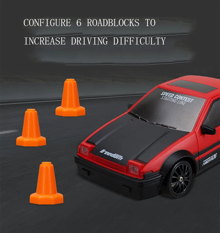 2.4G High speed Drift Rc Car, CONFIGURE 6 ROADBLOCKS TO INCREASE DRIVING D
