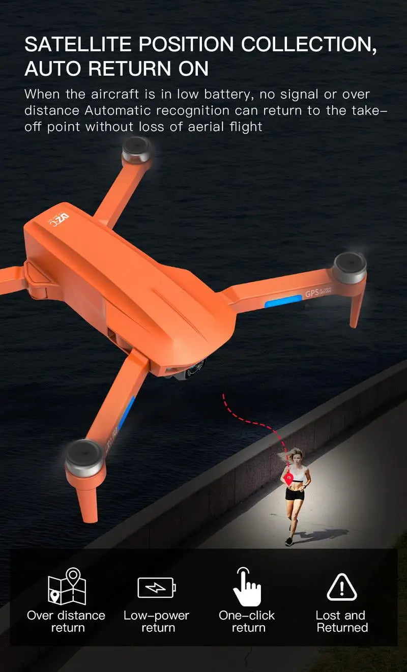 L700 PRO Brushless Gps Drone, auto return on when the aircraft is in low battery, no signal or