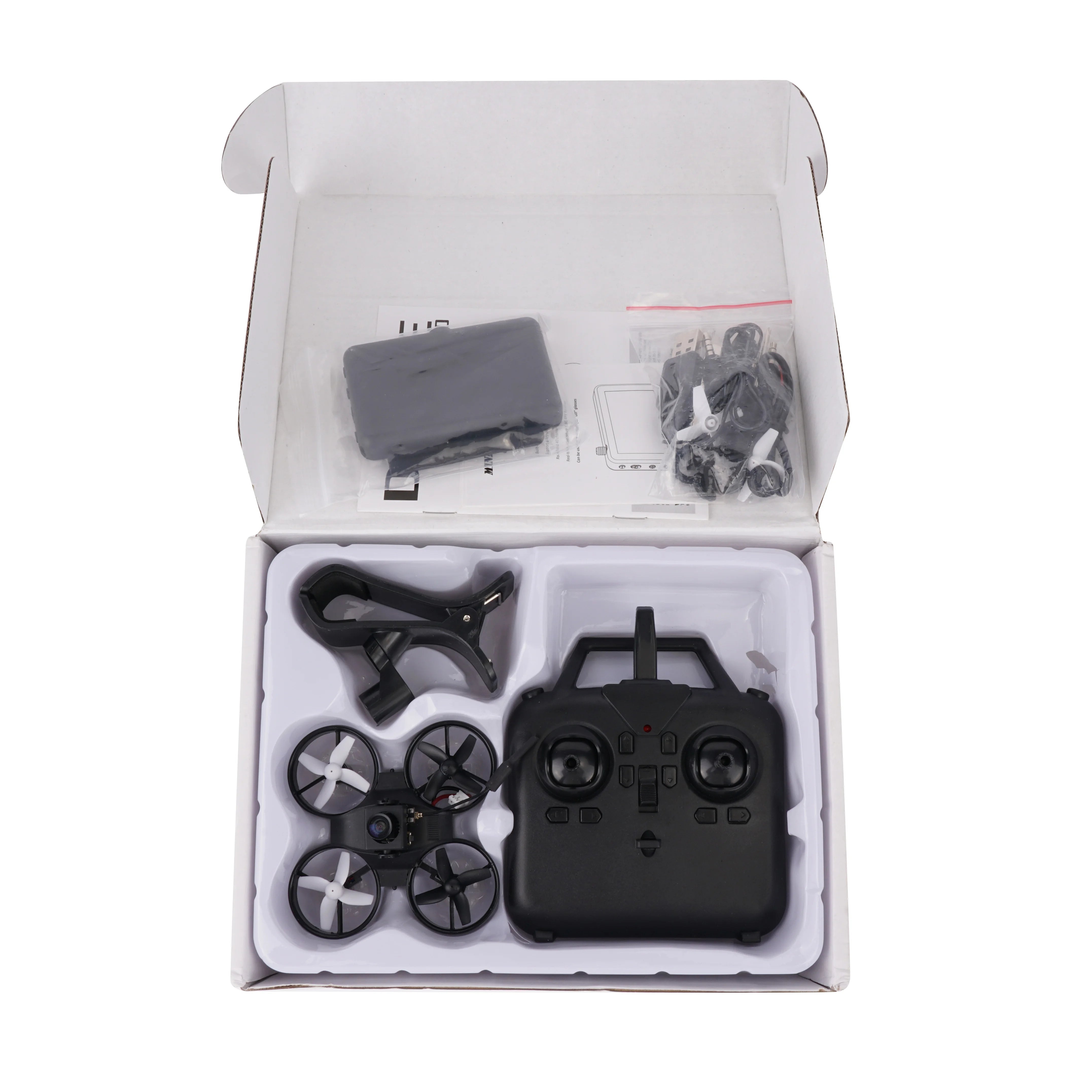 RTF Micro FPV RC Racing Drone - Quadcopter Toys w/ 5.8G S2 800TVL 40CH Camera / 3Inch LCD Screen Auto Search Monitor Helicopter Drone 17 RTF Micro FPV RC Racing Drone, 3.FPV Goggles: comes with a resolution of 480*320 brightness LCD