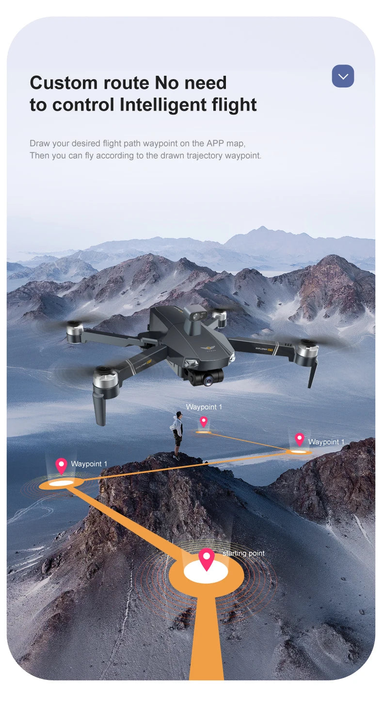 8819 pro Drone, Custom route No need to control Intelligent flight Draw your desired flight path way