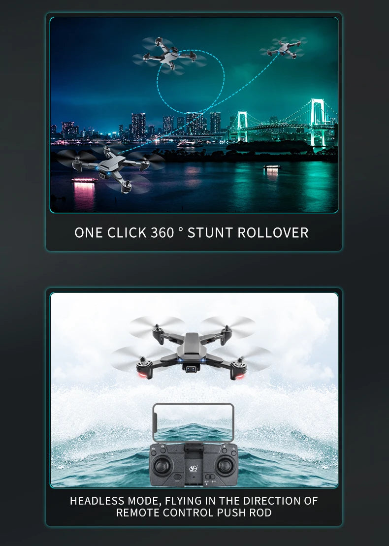 S186 Drone, one click 360 stunt rollover headless mode, flying in the direction