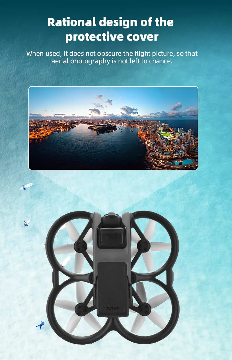 Propeller Guard for DJI AVATA - Bumper Anti-Collision Bar Ring Propeller Protector Anti-drop Protection Cover Drone Accessories 12 Propeller Guard for DJI AVATA, protective cover does not obscure the flight picture, so that aerial photography is not left to chance