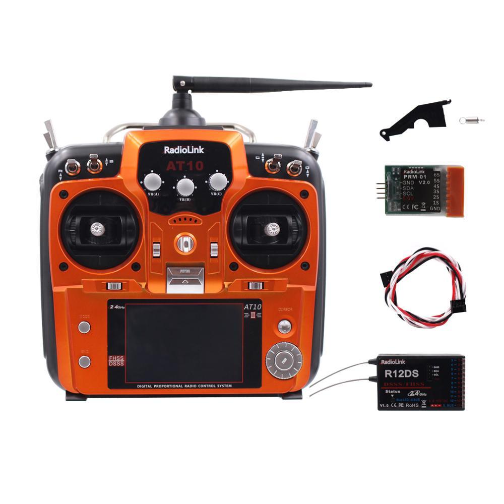 RadioLink AT10 II 2.4Ghz 12CH Transmitter With R12DS Receiver PRM-01 Voltage Return Module Battery for RC Quadcopter Fixed Wing - RCDrone