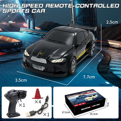 1/64 RC Car 2.4G 4WD High Speed Drift Mini Desktop Racing Car Four Wheel Drive Radio Controlled Mini GTR Racing Model Boy Toy
