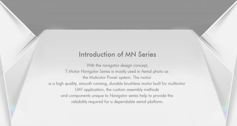 T-motor MN4010 KV370 KV475 KV580 2.2KG Thrust High quality Tiger Motor For UAV Drones Quadcopters hexacopter Professional Boats 8 T-motor, T-Motor Navigator Series is a high quality, smooth running, durable
