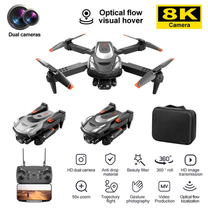 S18 Drone - 5G 8K Dual HD Camera Optical Flow Positioning Foldable Quadcopter Remote Control Aircraft Toys For Children