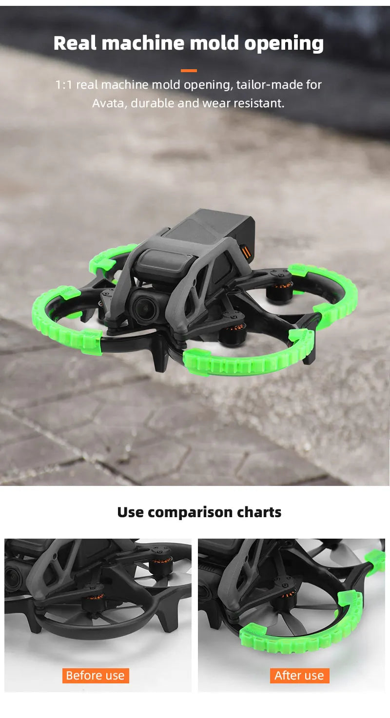Propeller Guard for DJI AVATA Drone - Bumper Anti-Collision Bar Rings Propeller Protector Anti-drop Protection Cover Accessories 15 Propeller Guard for DJI AVATA Drone, Avata's real machine mold opening is 1:1, tailor-made for Ava