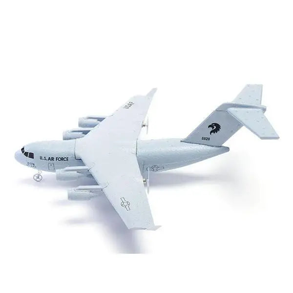 C-17 RC Drone - DIY Aircraft Transport Aircraft 373mm Wingspan EPP RC Drone Airplane 2.4GHz 2CH 3-Axis Aircraft Toy for Children 13 C-17 RC Drone, 1x C-17 Transport 373mm EPP DIY RC Airplane (Glue