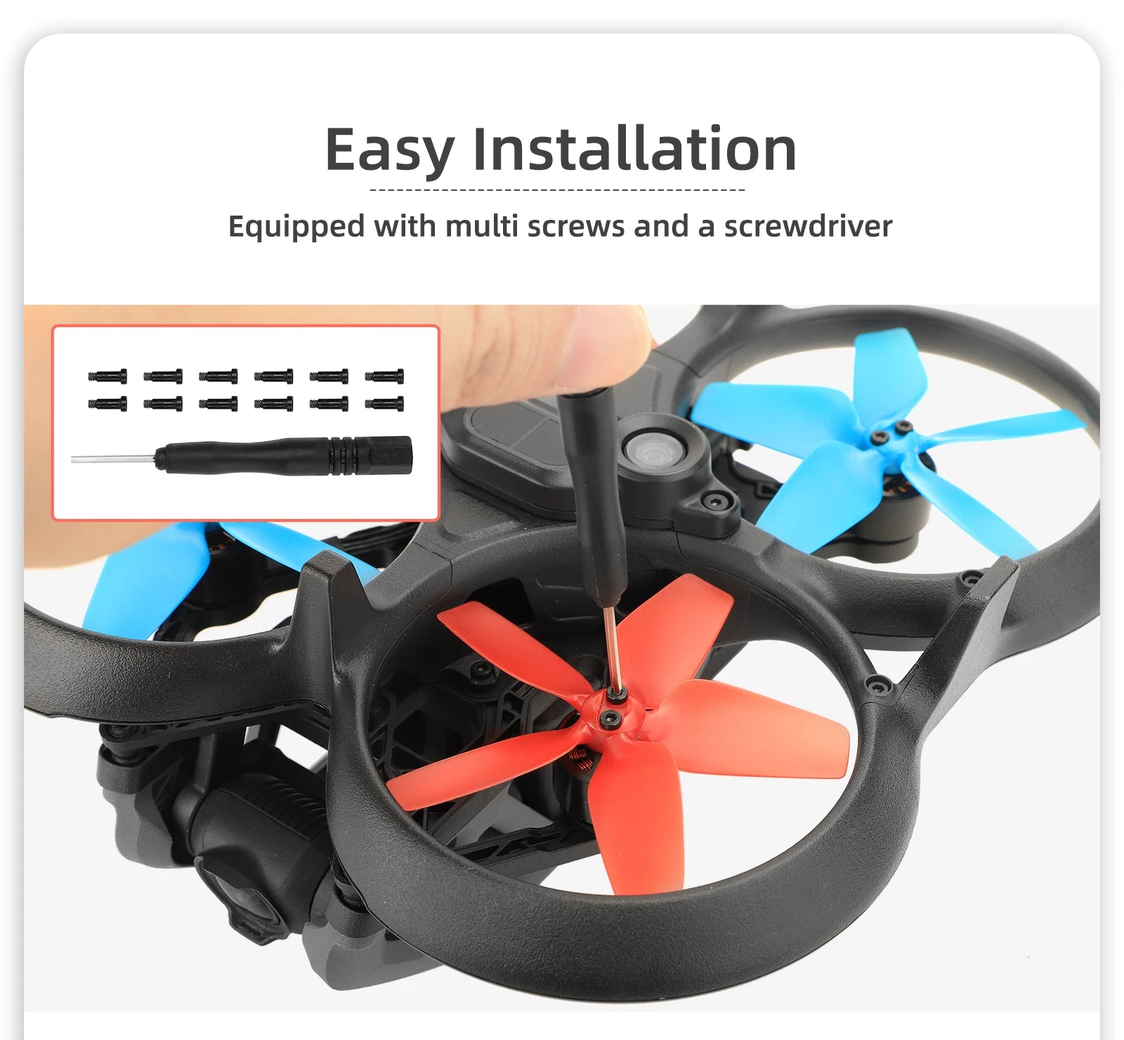 Easy Installation Equipped with multi screws and a screwdriver 2222