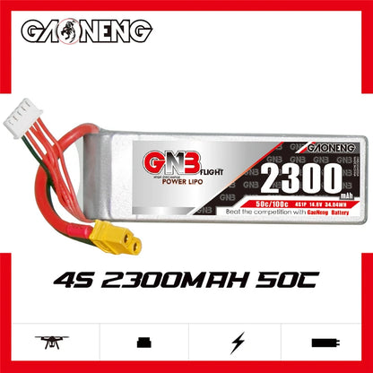 GNB 4S 14.8V 2300mAh 50C/100C LiPo Battery, GNB 4S 14.8V battery designed for drones, providing high performance and reliability.