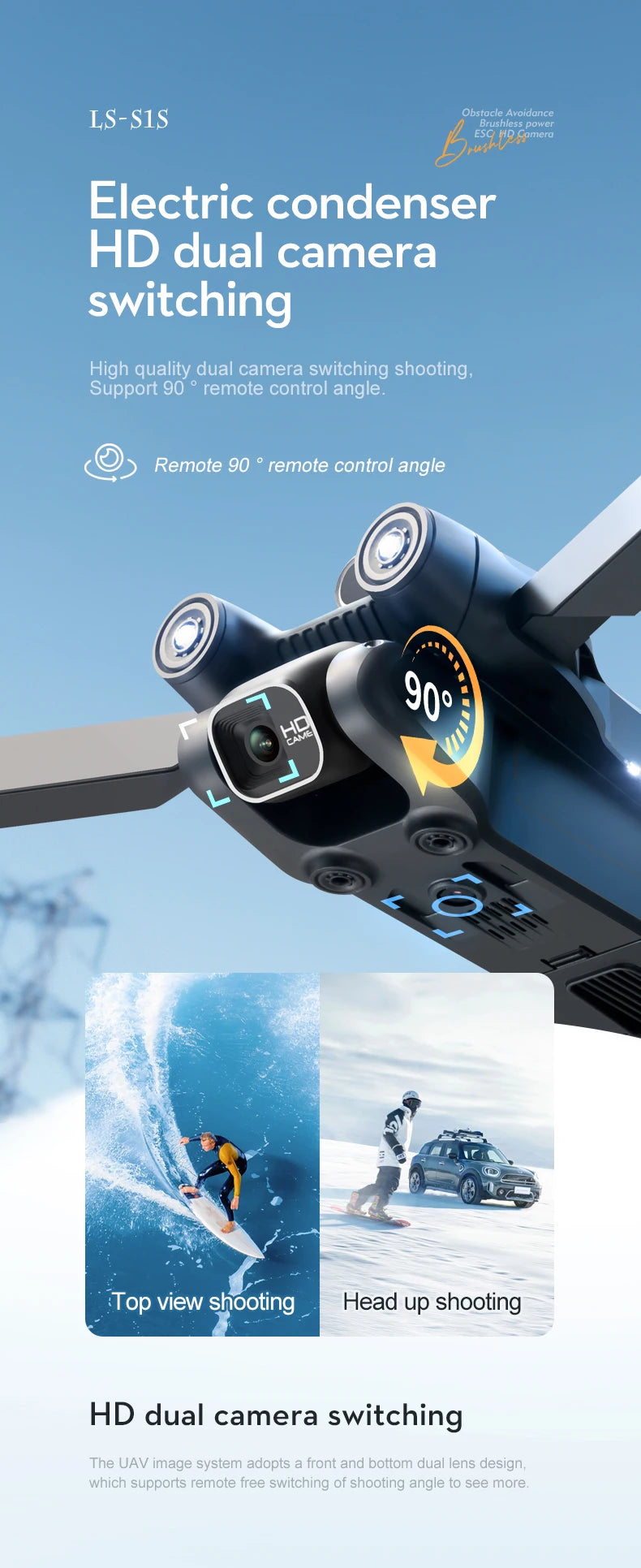 WYRX S1S GPS Drone - 5G 8K HD Dual Camera Professional Wifi FPV Obstacle Avoidance Optical Flow Folding Quadcopter Toy Boy Gift 27 WYRX S1S GPS Drone, uav image system adopts a front and bottom dual