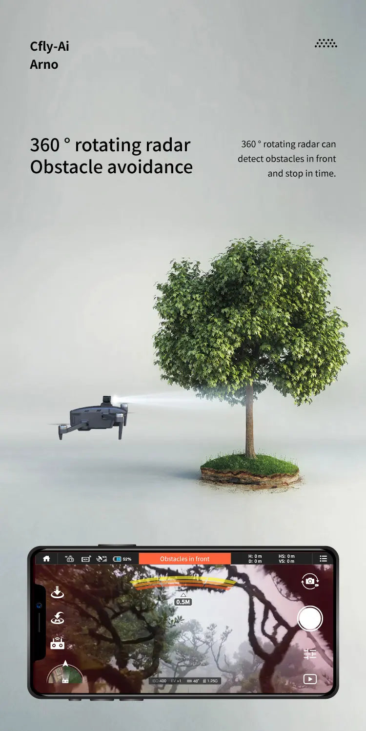 C-FLY Arno SE MAX Drone - Profesional 4K HD Camera 3-Axis Micro Gimbal 5G Wifi GPS Drone With HD Camera FPV Brushless Foldable RC Quadcopter Professional Camera Drone 51 C-FLY Arno SE MAX Drone, Cfly-Ai Arno 360 rotating radar can detect obstacles in front .