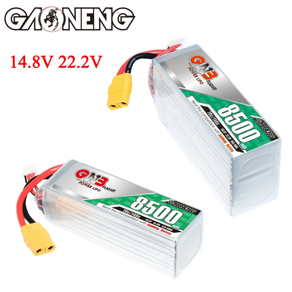 Gaoneng GNB 4S 6S 14.8V 22.8V 8500mAh 70C/140C Lipo Battery For RC Quadcopter Helicopter FPV Drone RC Car RC Boat Model Parts