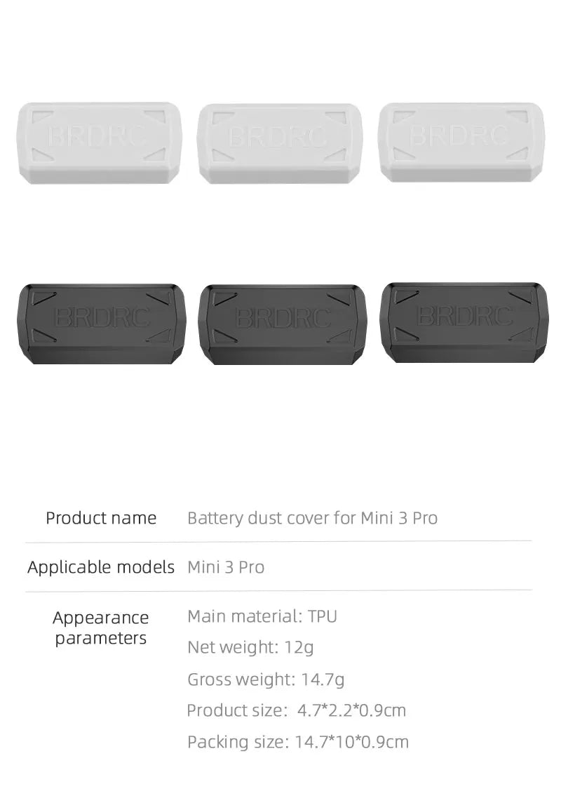 Battery dust cover for mini 3 pro Applicable models Mini 3 Pro Appearance Main material