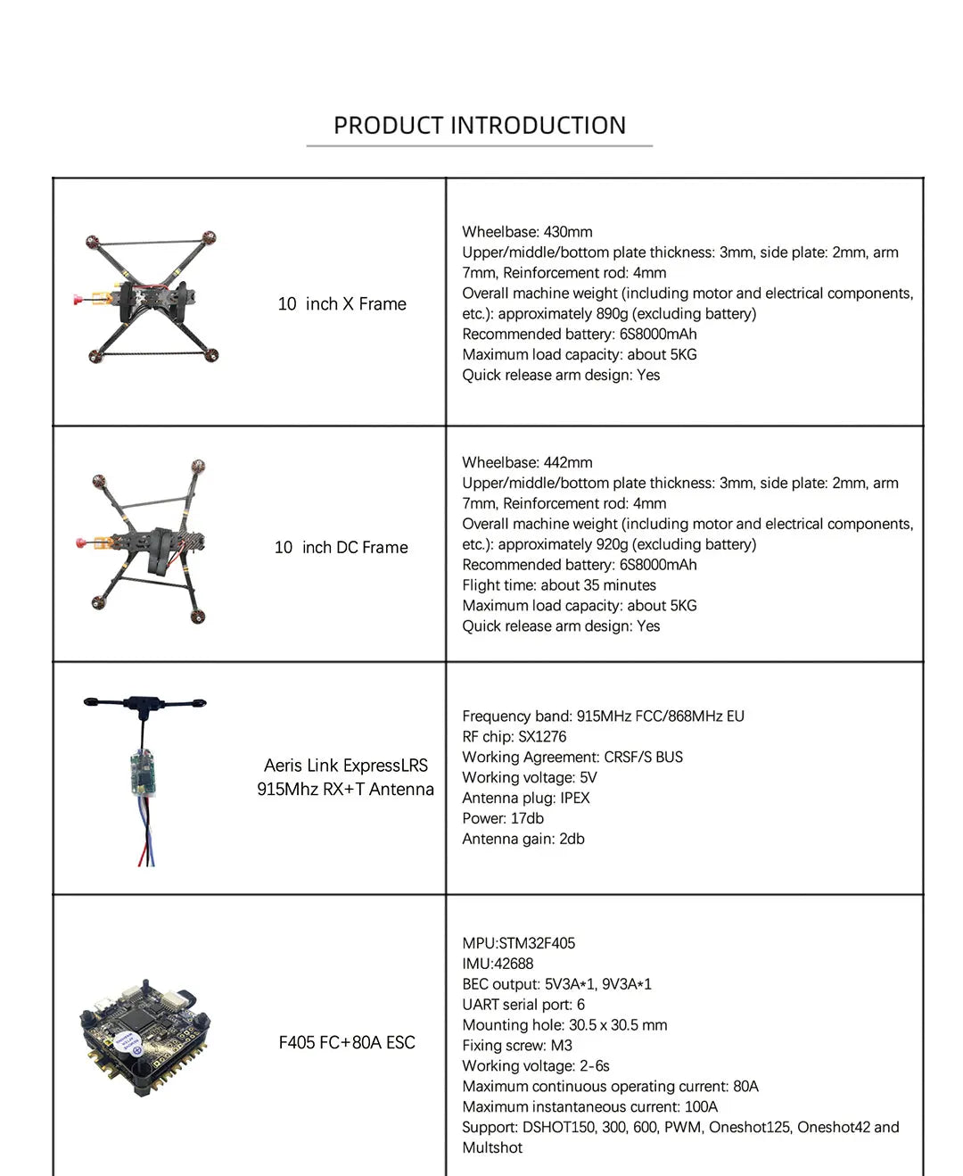 EMAX Hawk 7/8/9/10 Inch FPV, EMAX Hawk is a high-performance freestyle racing drone with advanced features like X-frame design, quick release arms, and compatibility with various protocols.