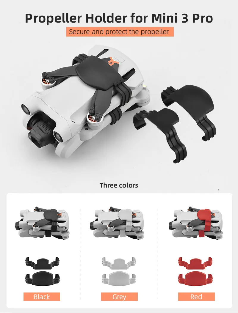 Propeller Holder for DJI Mini 3 PRO - Propellers Stabilizer Protector Belt Drone Props Fixed Mount Guard Drone Accessories 8 Propeller Holder for DJI Mini 3 PRO, Propeller Holder for Mini 3 Pro Secure and protect the propeller Three colors X Black Red