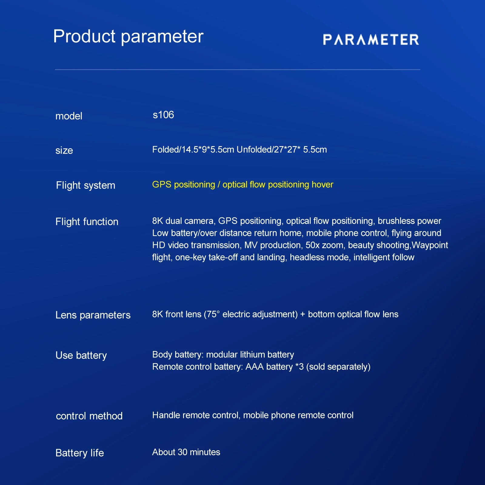 QJ S106 GPS Drone - 8K HD Professional Dual Camera Anti-shake gimbal Brushless Motor 181g RC helicopter Foldable Quadcopter 42 QJ S106 GPS Drone, gps positioning, optical flow positioning, brushless power low