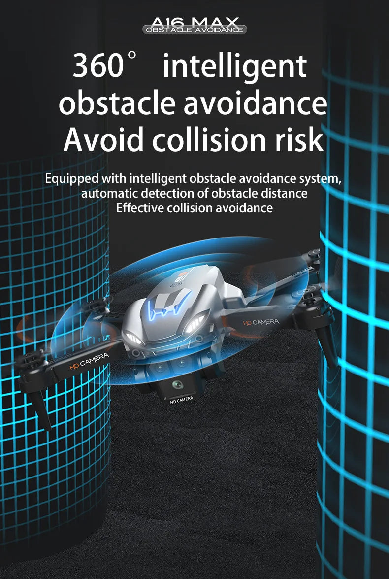 A16 MAX Drones - Professional ESC HD Triple Camera-360° Obstacle Avoidance-Optical Stream Positioning Quadcopter 11 A16 MAX Drone, gbs16 acle nbaake