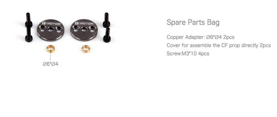 T-Motor P13 inch propeller, DMotoD @Moto Spare Parts Bag Copper Adapter: