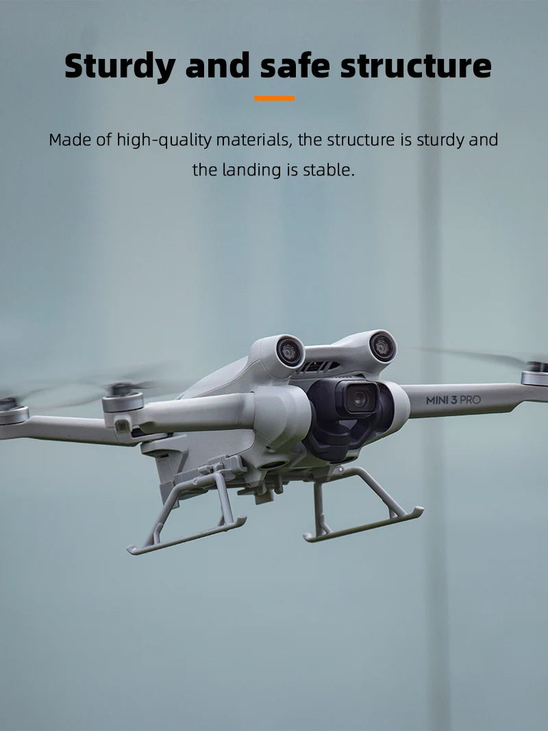 the structure is made of high-quality materials and the landing is stable: MINI 3 PRO 