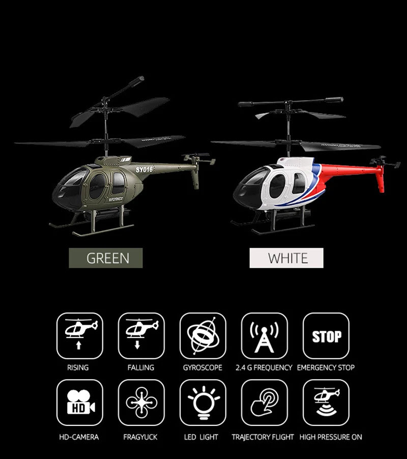 SY61 Rc Helicopter, 8y016' GREEN WHITE A STOP RISING FALL