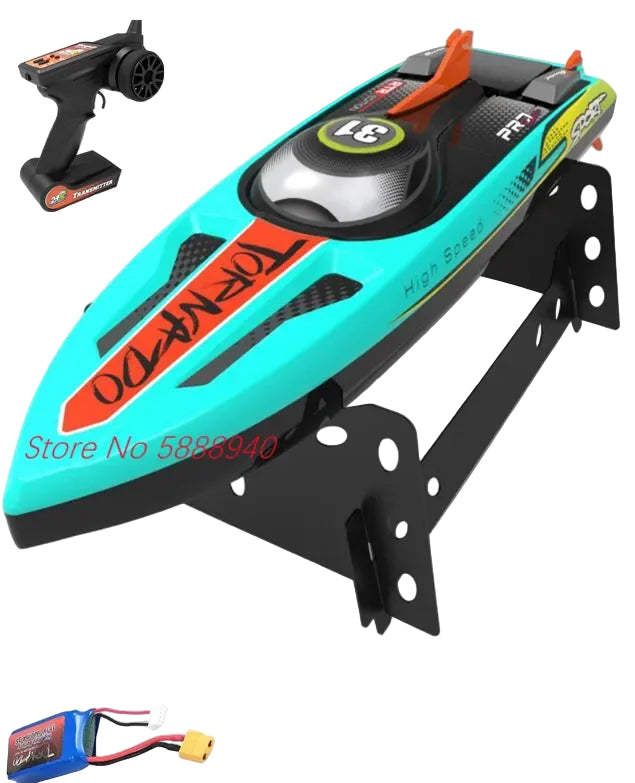 Tccicadas S002 Brushless Waterproof RC Boat 80KM/H, 2.4G 200m Range, 48cm Hull, Capsize Reset, LED RTR