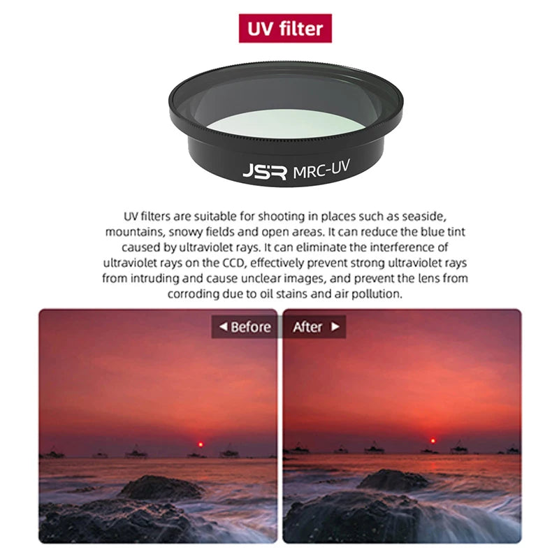 Lens Filter for DJI Avata, UV filters are suitable for shooting in places such as seaside, mountains, snowy fields and