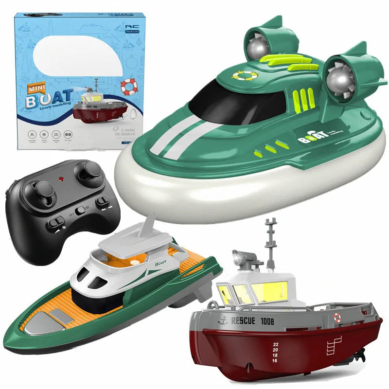 WLtoys S820 RC Boat 2.4G Dual-Motor Tugboat, 4CH, 8 Km/h, 50 m Range, 3.7V 600mAh, Ready-to-Go