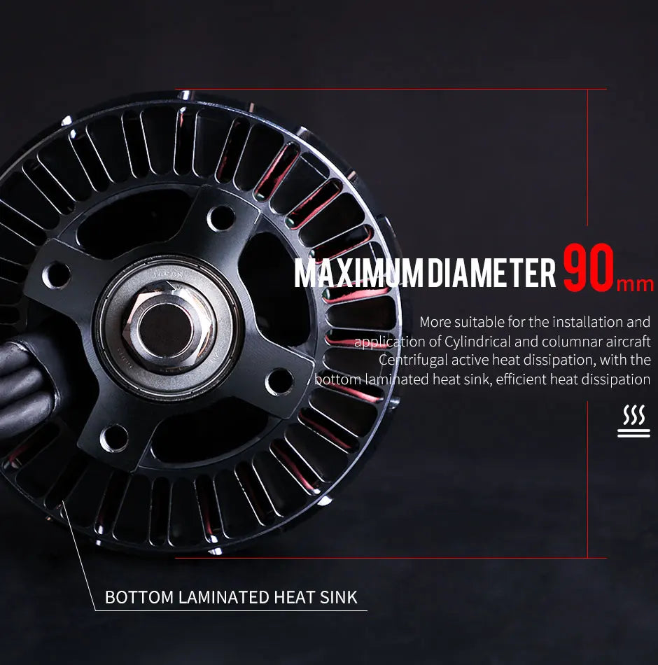 T-MOTOR AT8020 55CC KV180/KV220 Brushless Motor AT80 Series Power And Balanced Excellent Control 12 T-MOTOR, MAXIMVMDIAMETER 90 mm More suitable for the installation and application of Cy