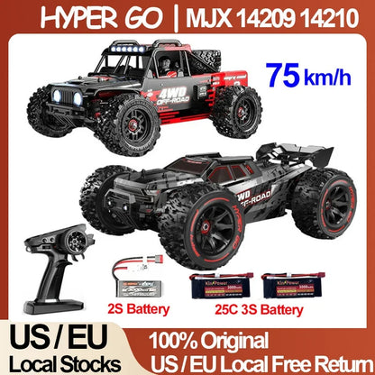 MJX 14209/14210 V3.0 1/14 Rc Car, RC car with brushless motor and metal chassis for off-road use, reaching speeds up to 75km/h.